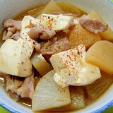 大根と豆腐豚肉の煮物